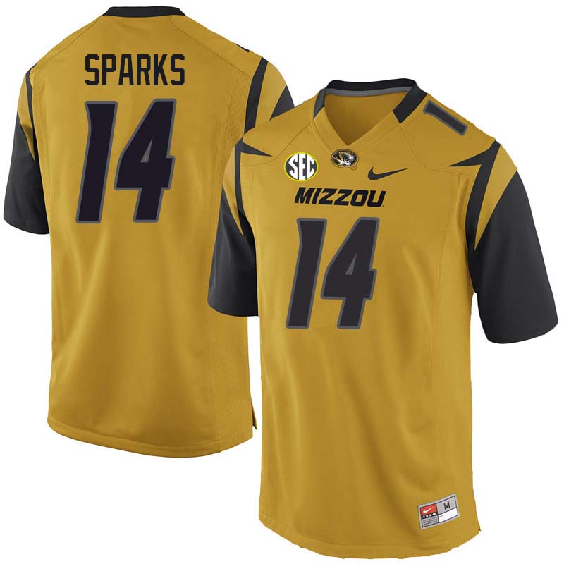 Men #14 Adam Sparks Missouri Tigers College Football Jerseys Sale-Yellow